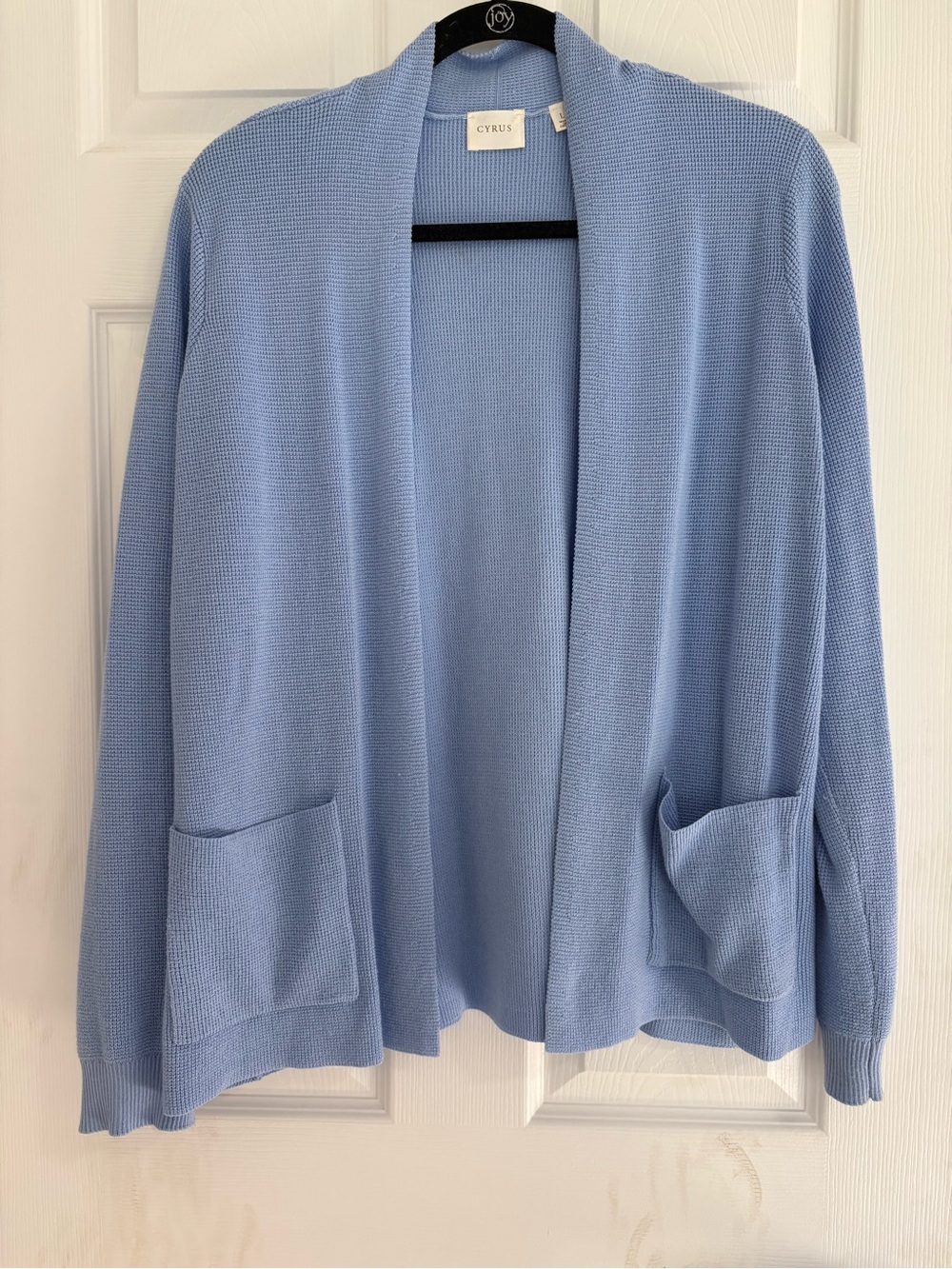 Cyrus Light Blue Open Cardigan with Front Pockets